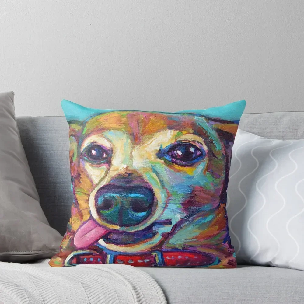 Junior the Chiweenie by artist Robert Phelps Throw Pillow Christmas Throw Pillows Covers Luxury Sofa Cushions pillow