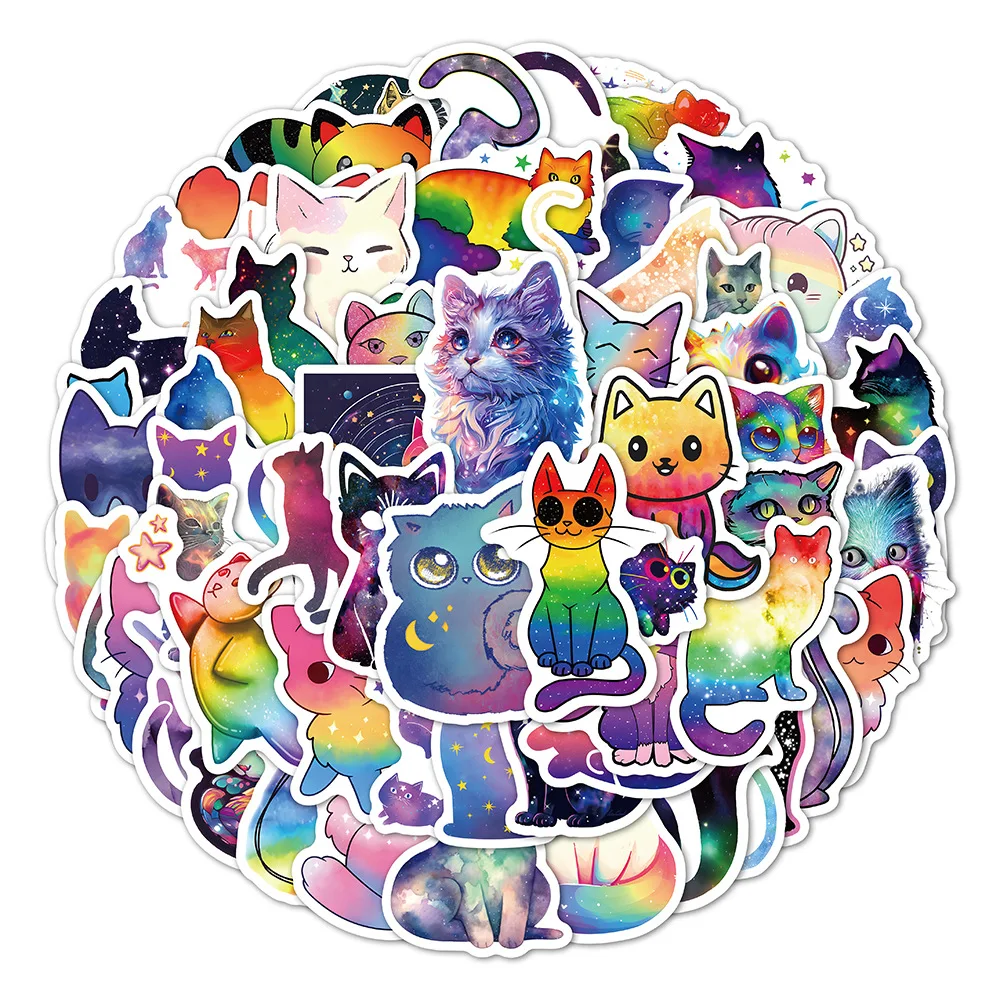 10/30/60PCS Color Star Cat Animal Sticker DIY Phone Laptop Luggage Skateboard Graffiti Decals Fun for Kid Gift