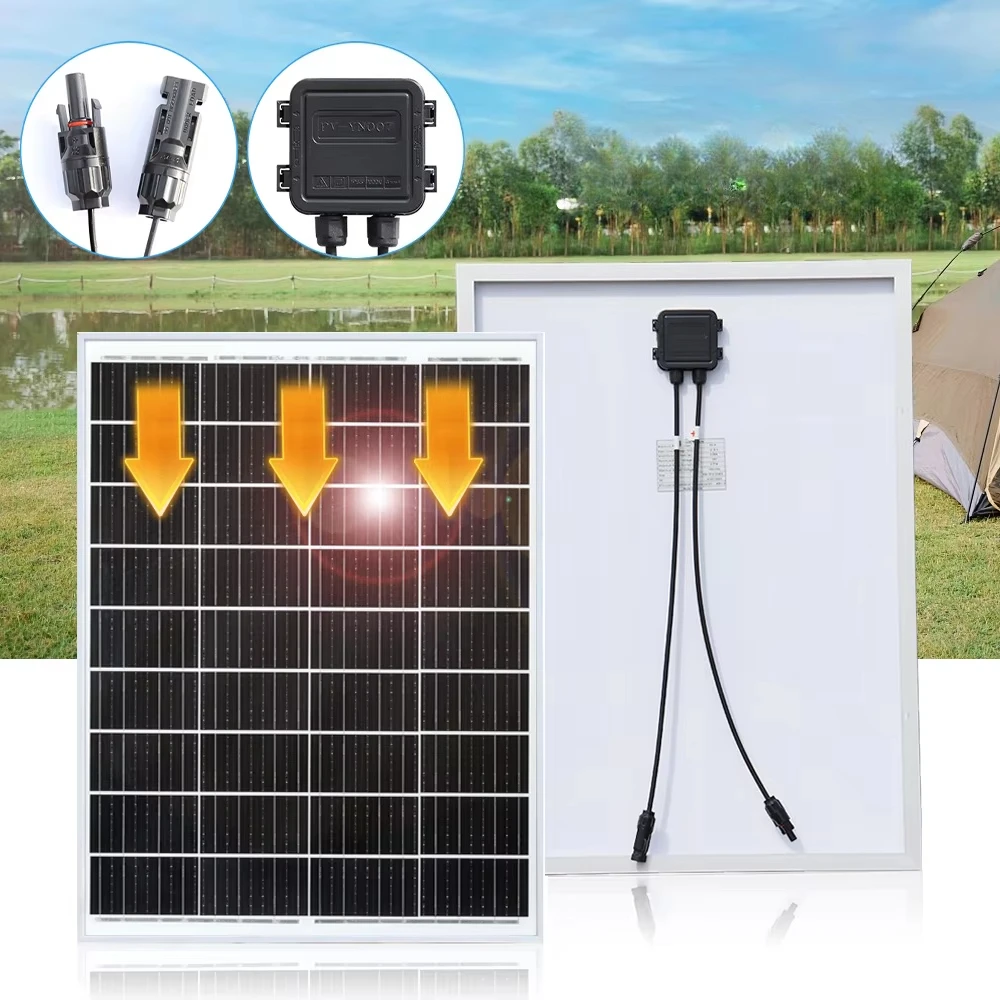 

100W Flexible Solar Panel with Durable Aluminum Frame Monocrystalline Silicon Waterproof Solar Panel For Home Farm Boat Camping
