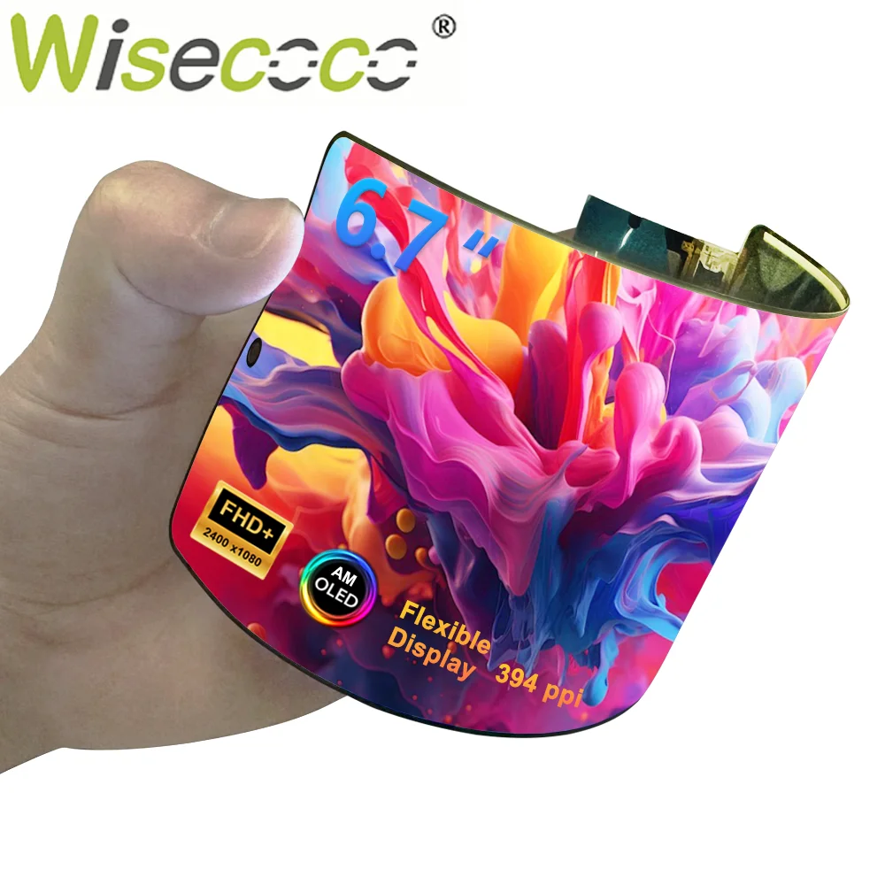 Wisecoco 6.7 Inch Flexible AMOLED Module 2400x1080 FHD With Camera Notch+MIPI Driver Board For DIY Handheld Prototype RPi