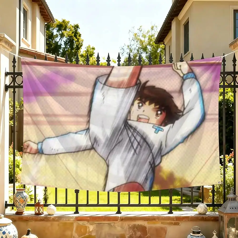 Anime C-captain T-tsubasa Flags Wall Hanging Tapestry Outdoor Garage Room Decorative flag Background Blanket 4
