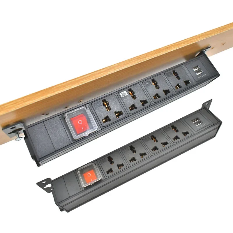 PDU power board concealed office desktop socket C14 port 10A universal socket output 1-9AC USB charging