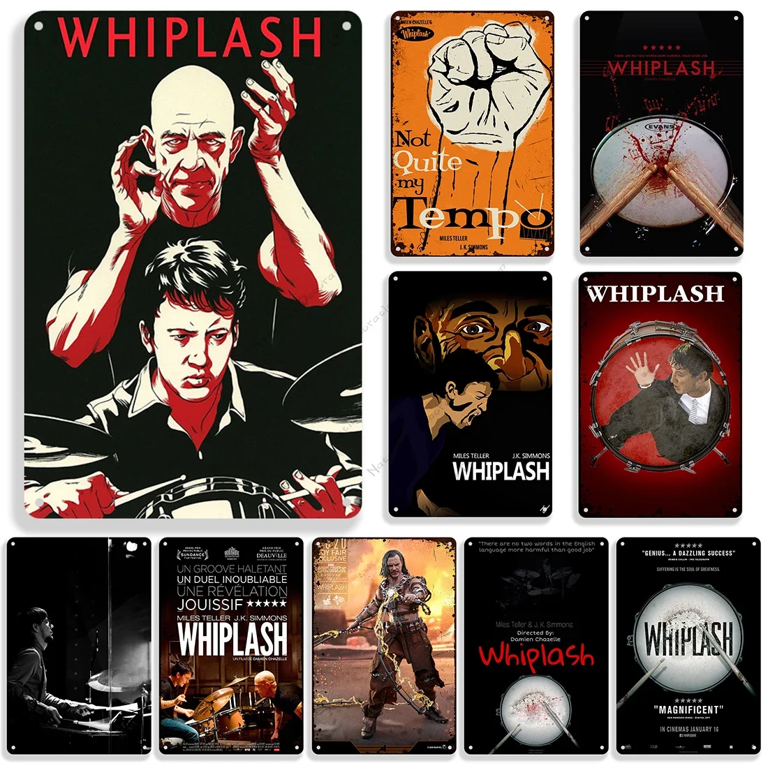 American Movie Whiplash Metal Tin Sign Metal Plate Vintage Metal Plaque Home Bar Signs Garage  Poster Wall Decoration