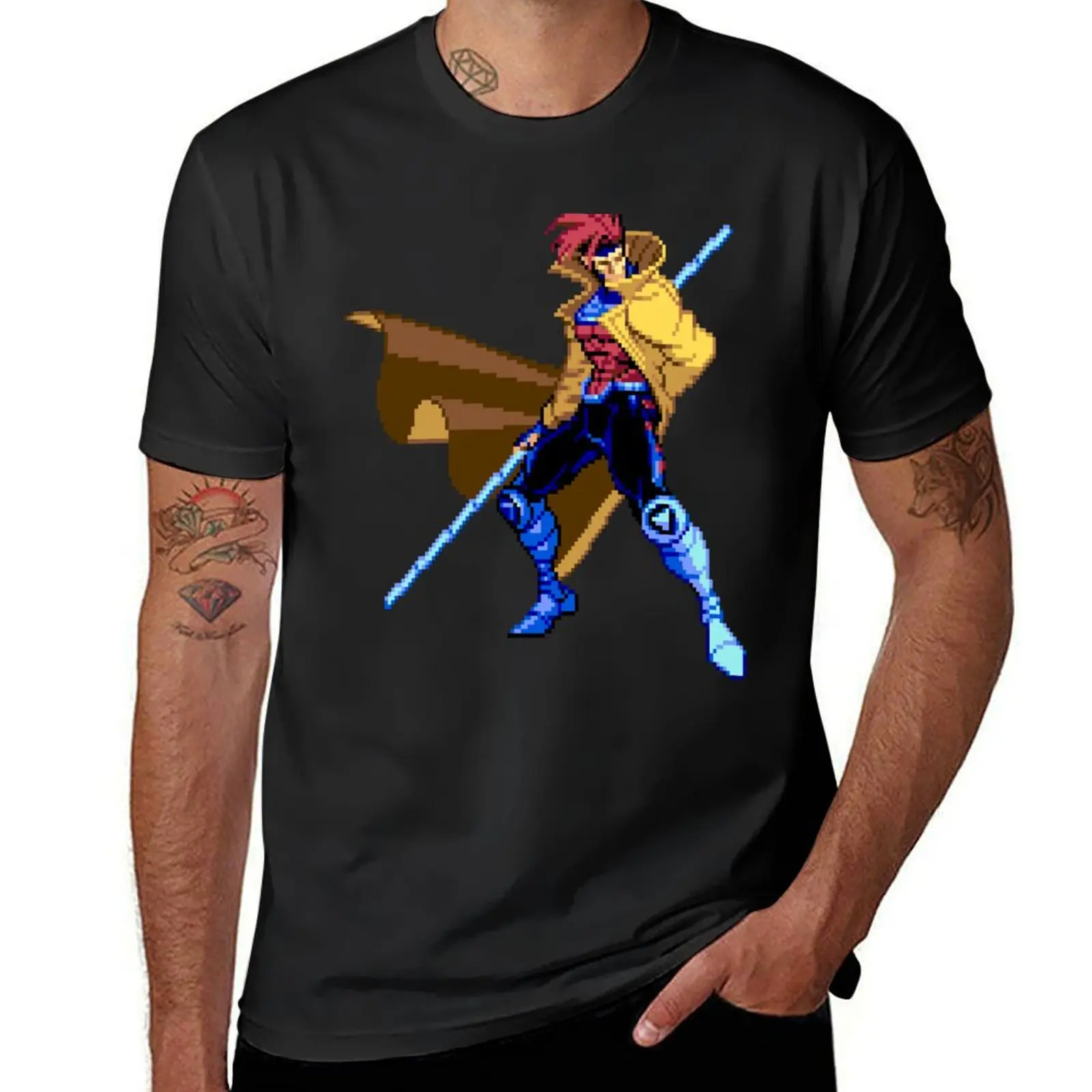 Gambit Stance MvC2 T-Shirt plain summer tops customs Men's t-shirt