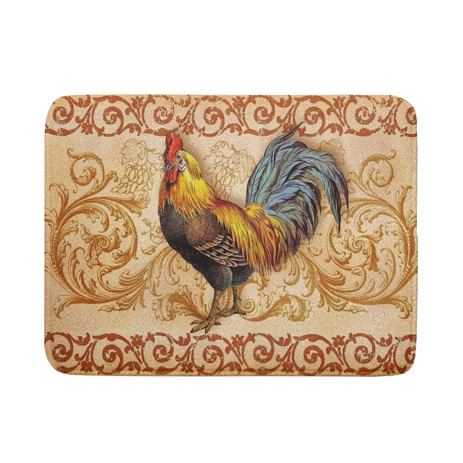 

Farm Rooster Dish Drying Mat For Kitchen Counter 18x24 Inch Microfiber Absorbent Rooster Drying Pad French Country Mat Pad