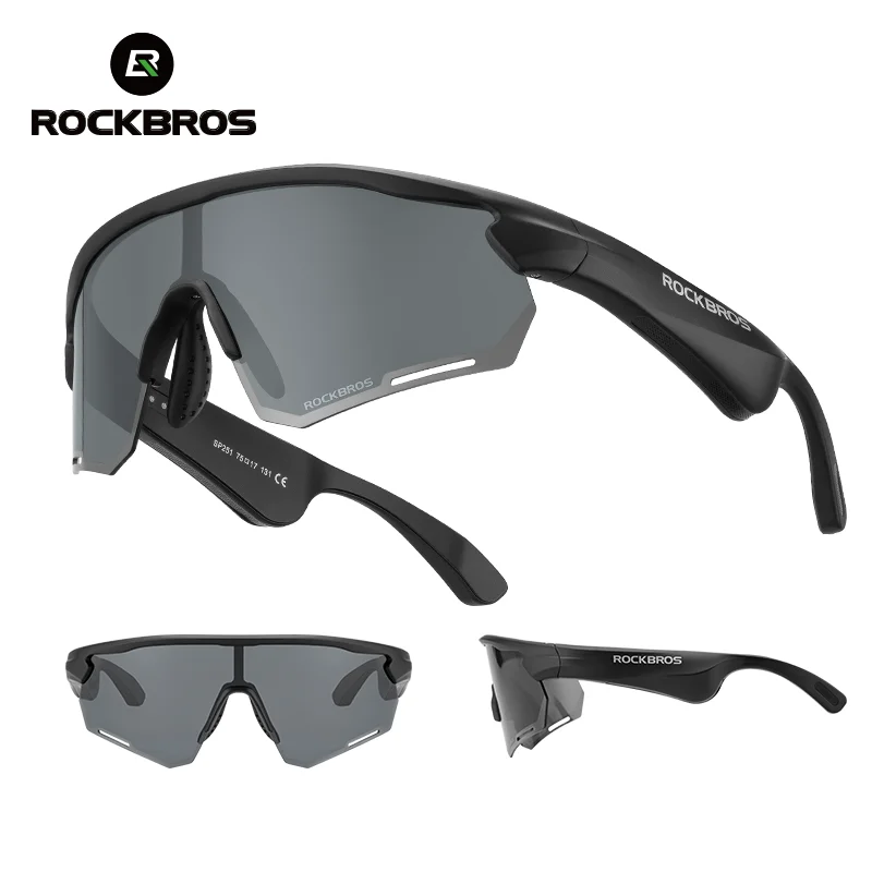 

ROCKBROS Polarized Cycling Glasses Wireless Bluetooth 5.2 Sunglasses Headset Telephone Driving MP3 Riding Eyewear UV400 Goggles