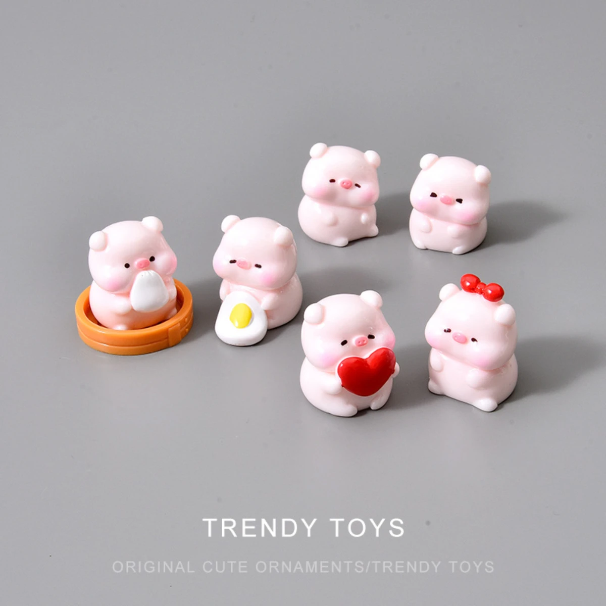 Cute and Greedy Little Pig Cute Particle Doll Resin Crafts DIY Desktop Car Ornament