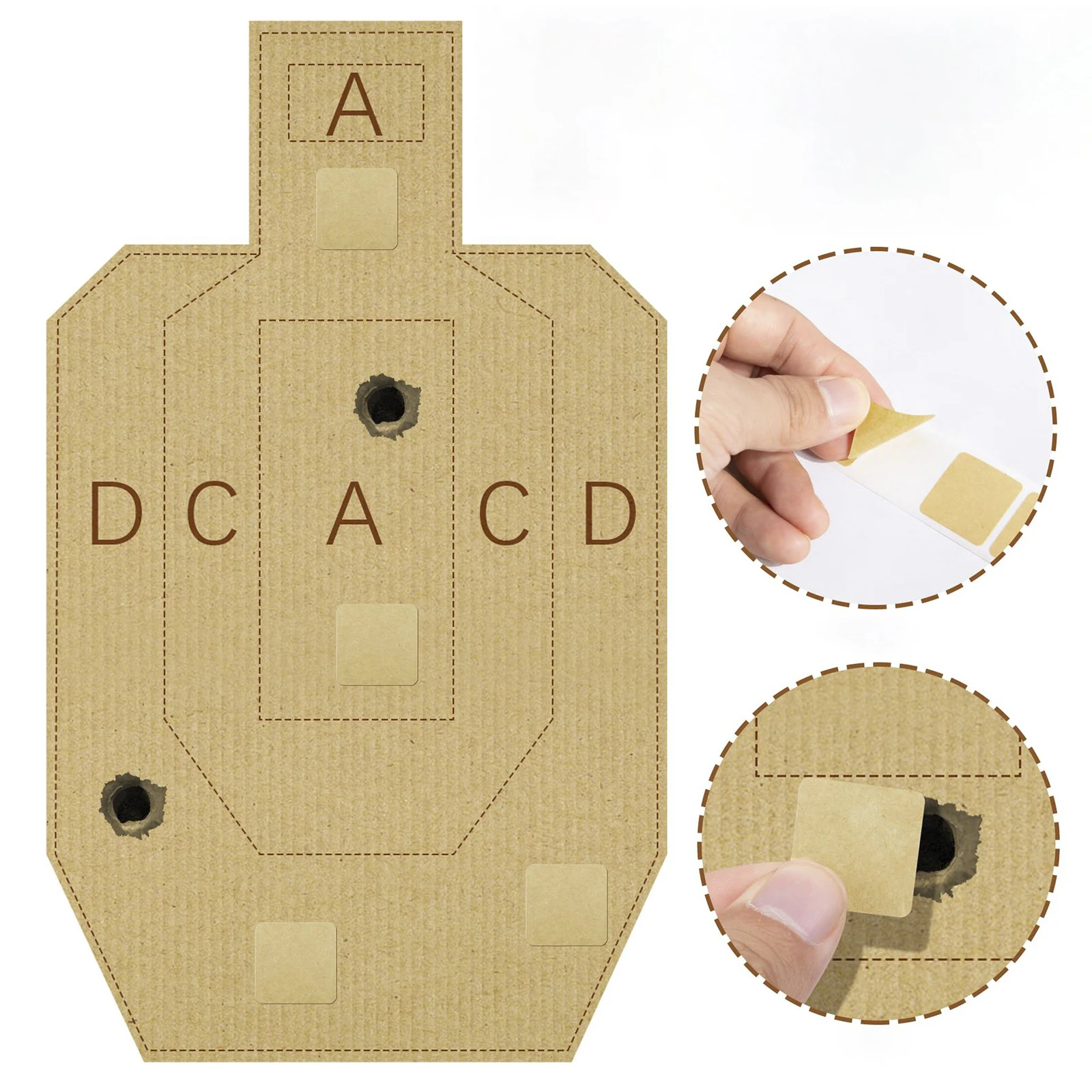 1inch Kraft Paper Target Square Targets with Optional Adhesive Labels Kraft Paper Stickers 1000Pcs Training Supplies Stickers Kraft Paper Labels