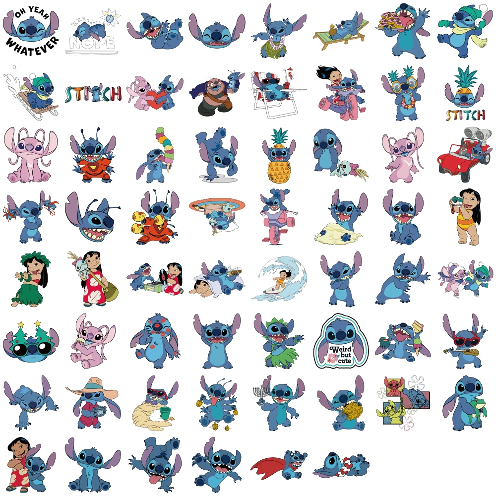 62/124 قطعة ديزني غرزة ملصق شفاف صورة فنية كمبيوتر محمول سكيت القرطاسية سكيت مقاوم للماء غرفة ملصقات ديكور لتزيين الغرف  #6