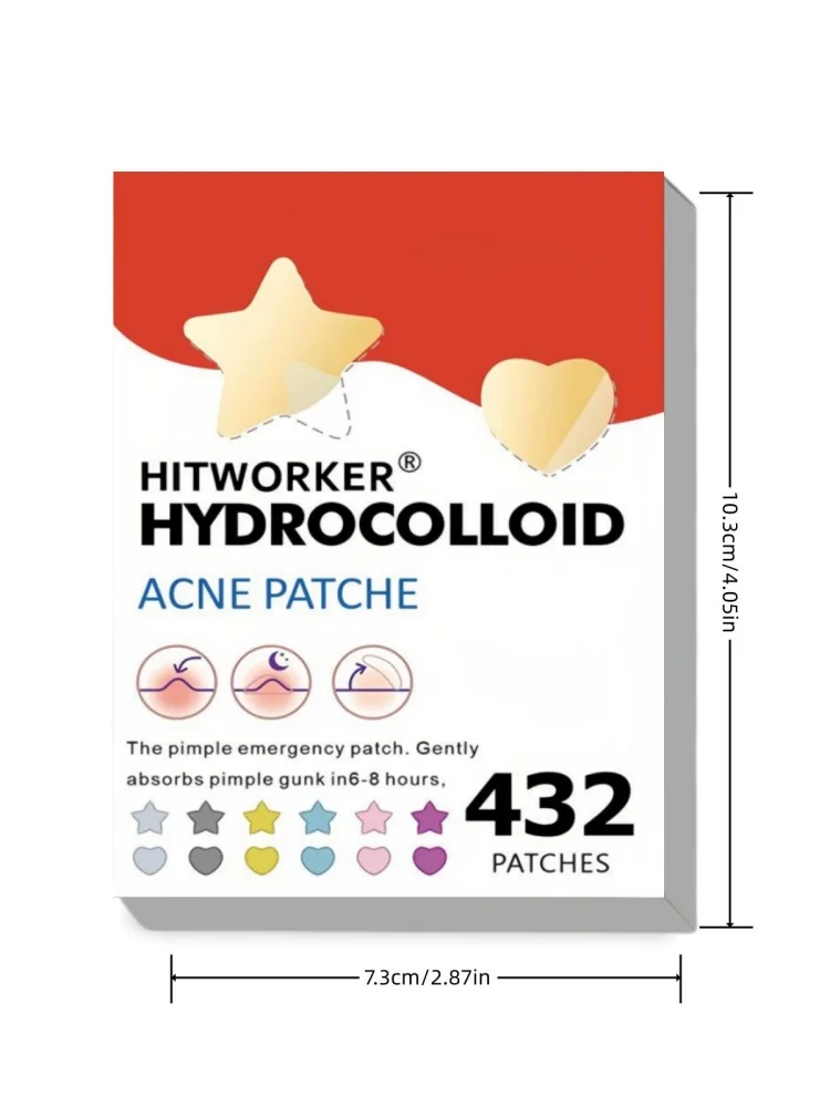 240 Count Star & Heart-Shaped Acne Patches Assorted Sizes & Colors with Tea Tree Salicylic Acid & Mica Oil Alcohol-Free for All