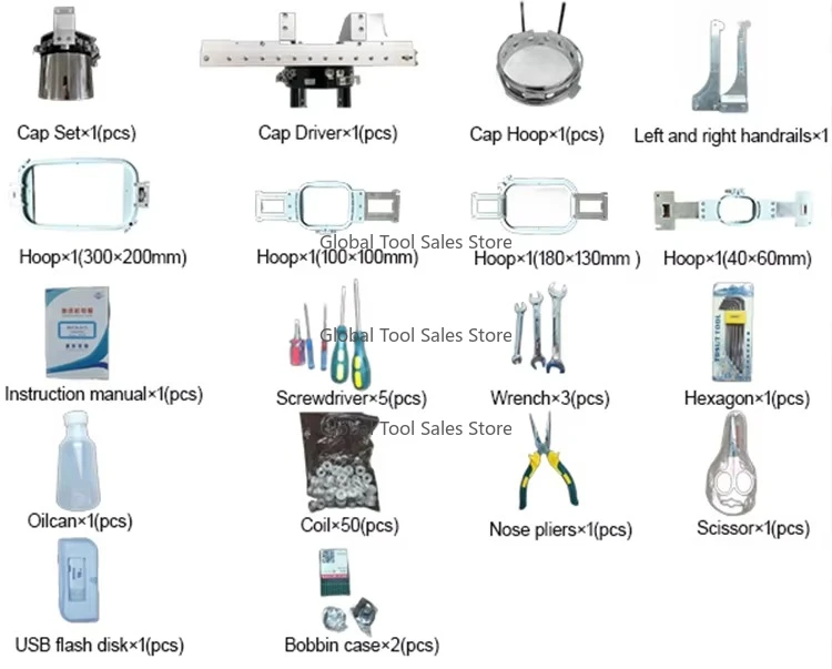 Mini 1-Head Commercial Embroidery Machine – 1000 RPM, 40KG, Cheapest for Apparel Shops