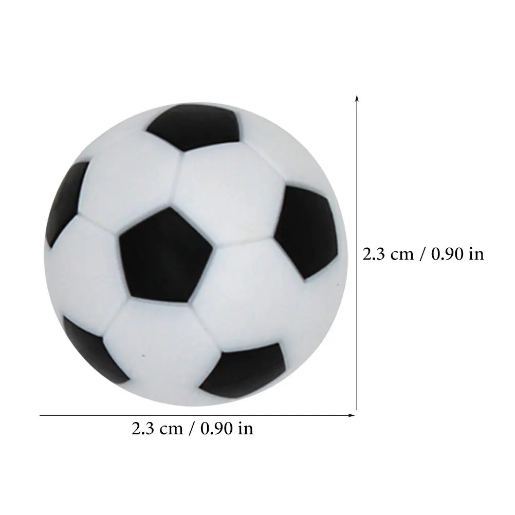 10 Uds. Pelotas de futbolín blancas y negras de 23mm, Mini pelotas de fútbol de mesa de repuesto para uso en tienda, balón de futbolín