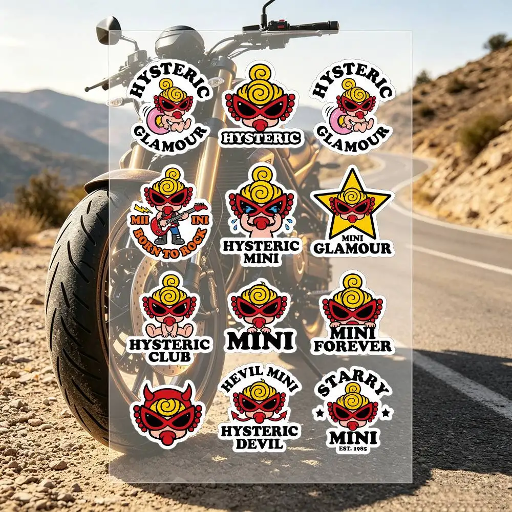 Cartoon H-Hysteric M-Mini Motorcycle Stickers Are Reflective Durable Easy To Peel And Highly Decorative