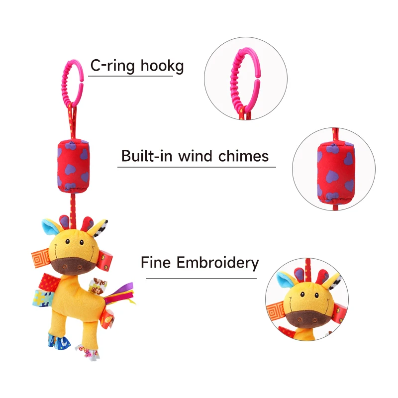 Dobrej jakości wózek dla noworodka wisiorek dzwonek wietrzny dziecko wiszące grzechotki zabawki Cartoon zwierząt interaktywne zabawki dla dzieci dla rodziców i dzieci
