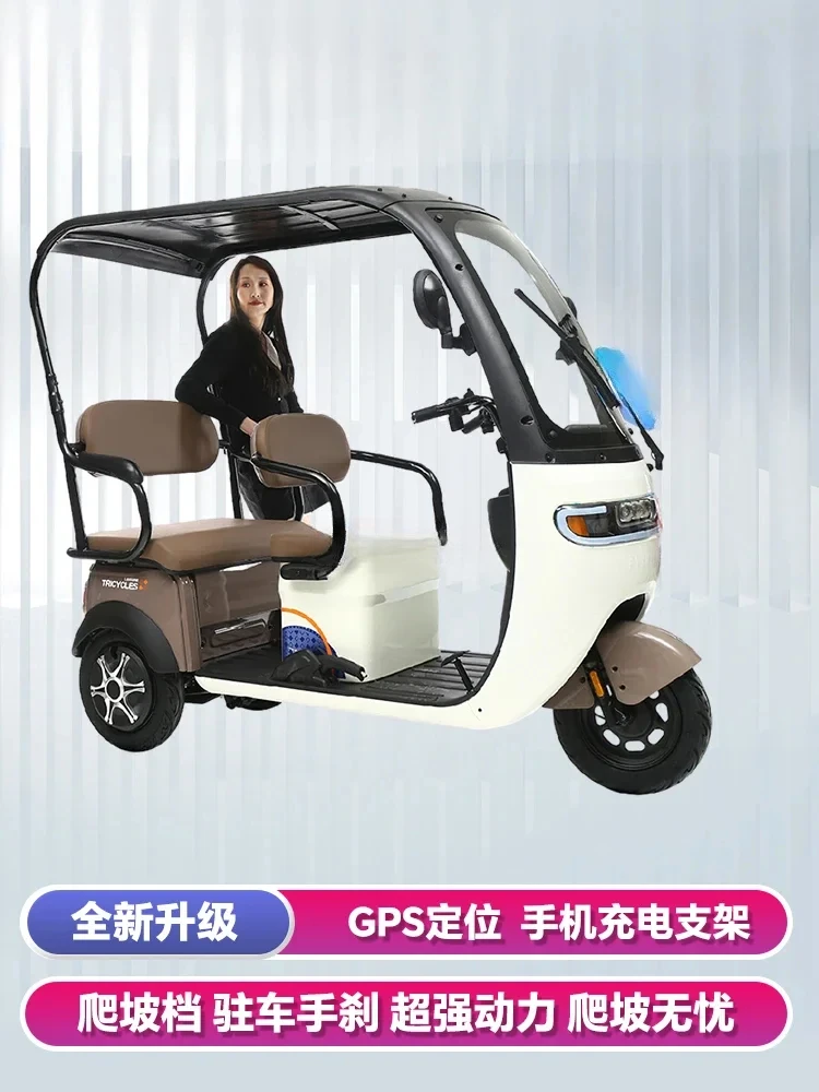 Electric Tricycle Household Small Lady Elderly Three-Wheel Battery Car New with Shed