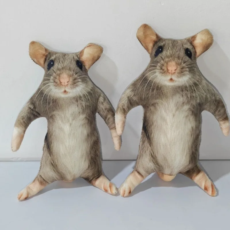 Creative 12/24cm Simulated Mouse Doll Plush Cartoon Doll Soft Kawaii Nimi Animal Figure Stem Built in Skeleton Kid Gift Birthday image 5
