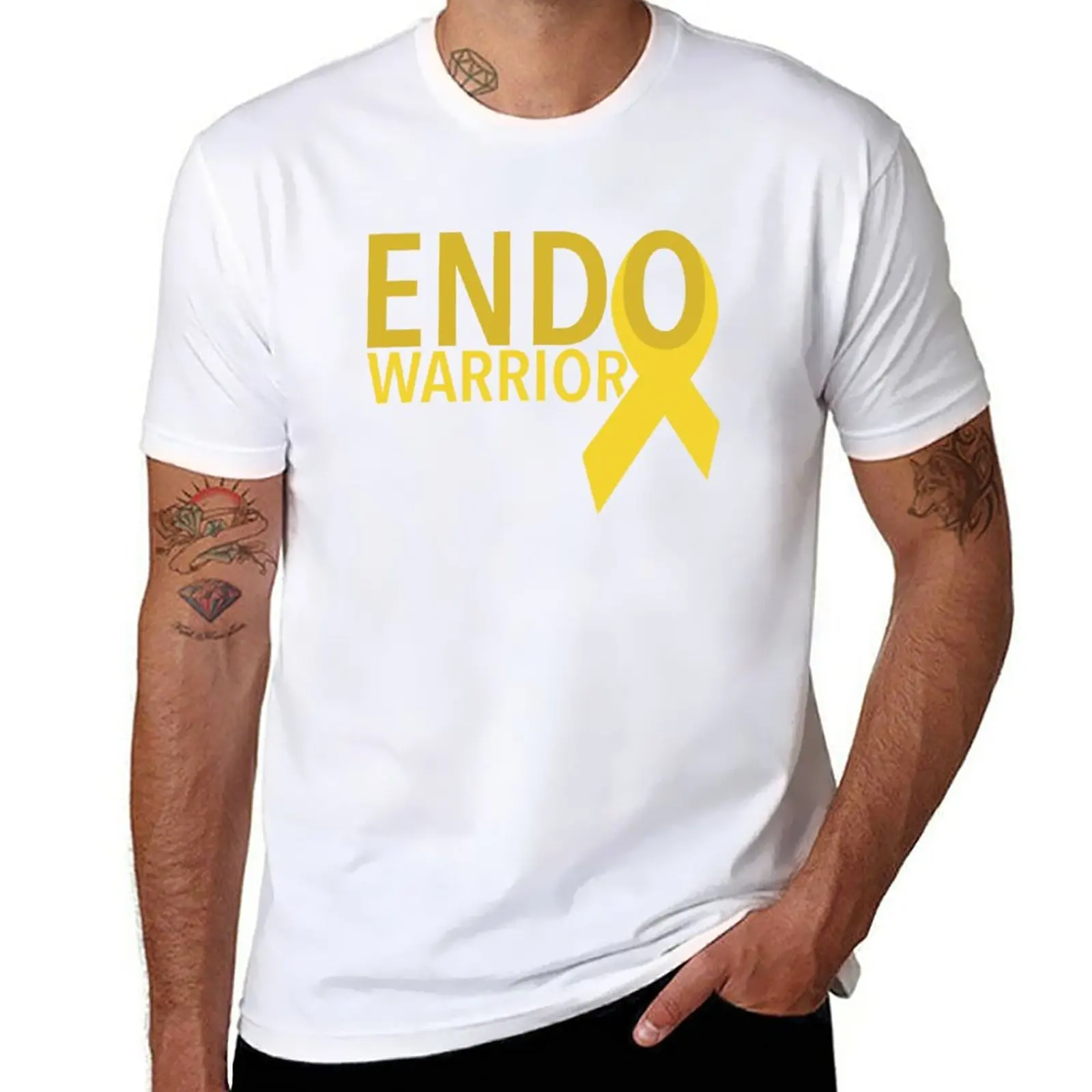 

New Endo Warrior Yellow Ribbon - Endometriosis T-Shirt sweat shirts custom t shirts aesthetic clothes mens t shirts pack