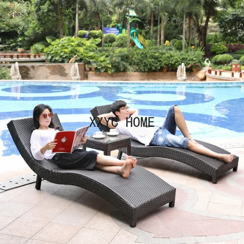 

Outdoor Loungers Beach Chair Swimming Pool Villa Courtyard Beach Chairs Leisure Courtyard Chaise Lounges Design Furniture