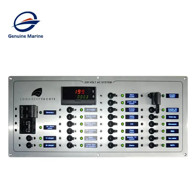 Genuine Marine 12V 220V Boat Switch Panel Customized Marine Breaker Electrical Control Panel