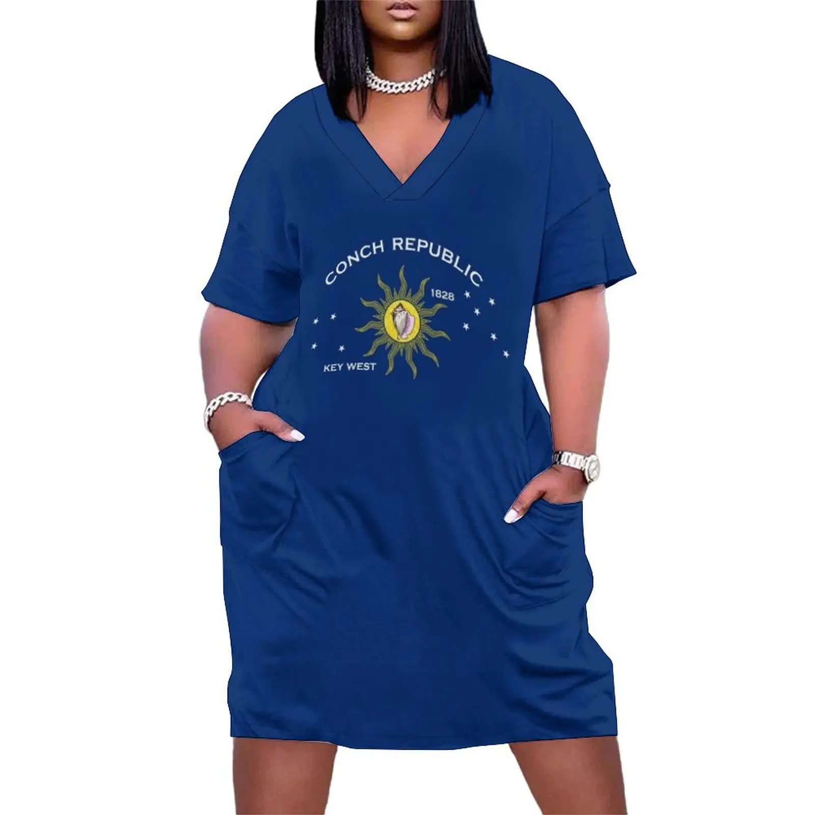 

The Conch Republic! Very Cool Official Key West Florida Flag Loose Pocket Dress Female dress