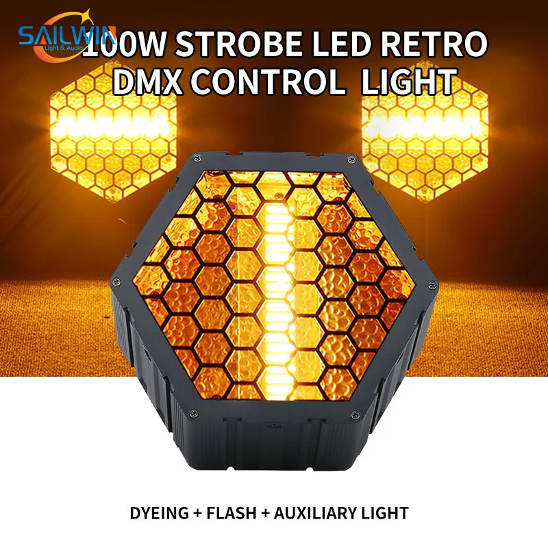 Sailwin DMX 100W Strobe LED Vintage Stage Light RGB Matrix Background Lights for DJ Disco Bar Stage Lighting Solutions