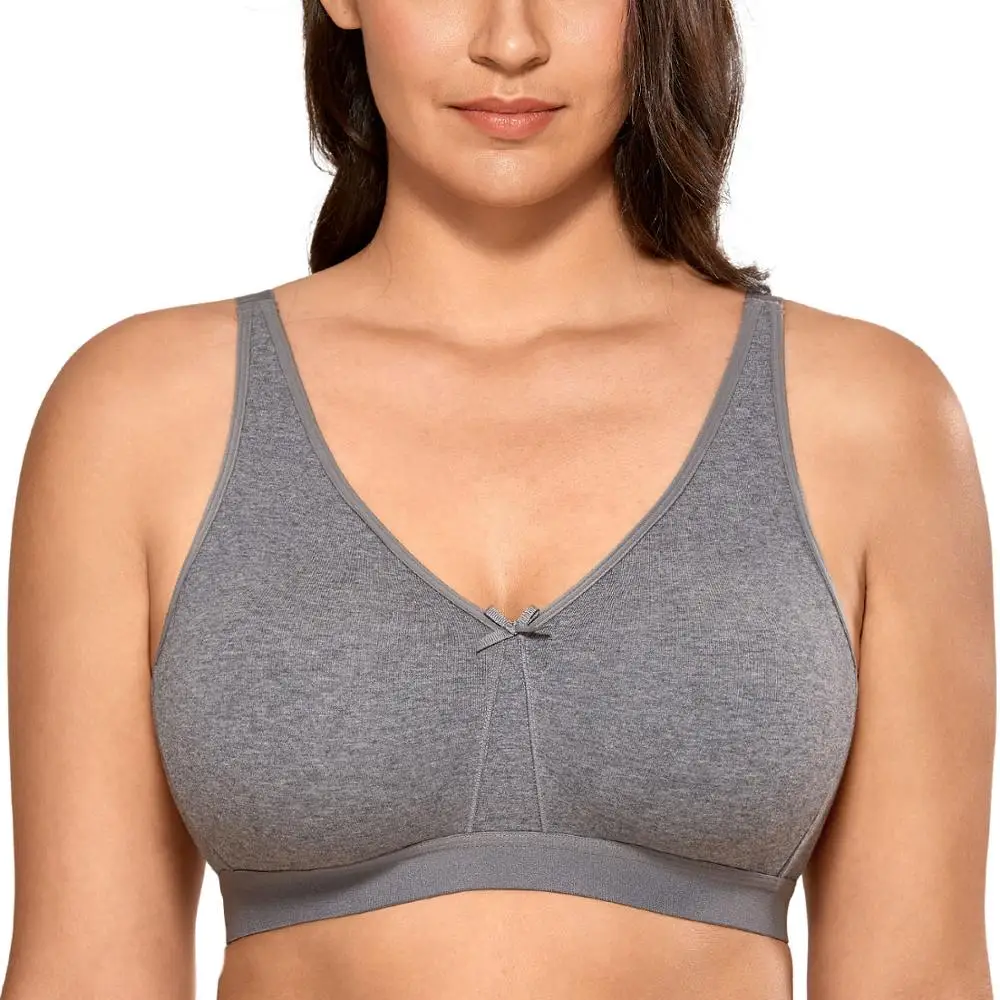 Women\'s Wireless Comfort Bra Cotton Sleep Plus Size Support Unlined Smooth Brelette