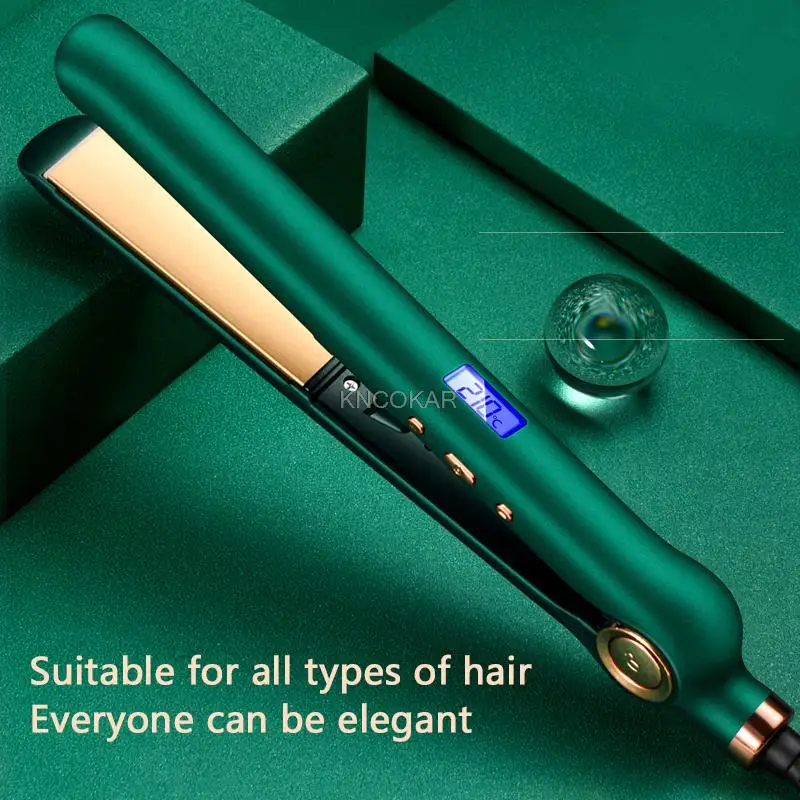 2 in 1Professional Titanium Flat Iron Hair Straightener with Digital LED Display Dual Voltage Instant Heating Hair Straightener
