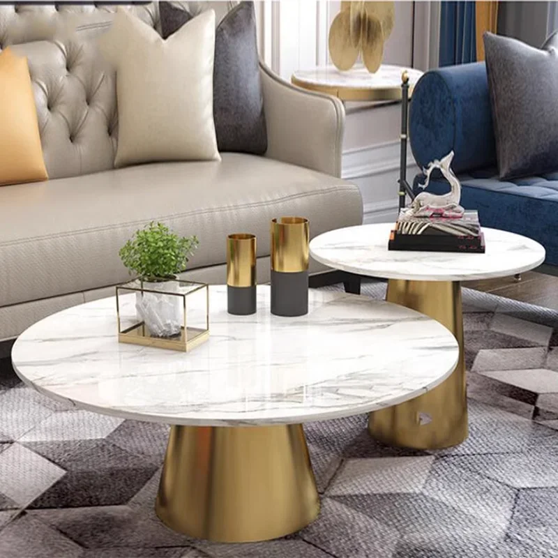 

Luxury Unique Coffee Tables Nordic Beautiful Premium Modern Side Table Marble Effect Legs Metal Table Basse De Salon Furniture