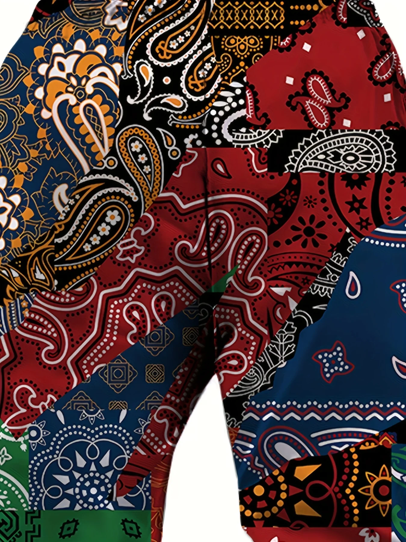 ريترو باندانا يطبع الشارع السراويل الرجال جيوب جانبية مطاطا الرباط Sweatpants ركض السراويل للرجال بناطيل كاجوال الخريف #5