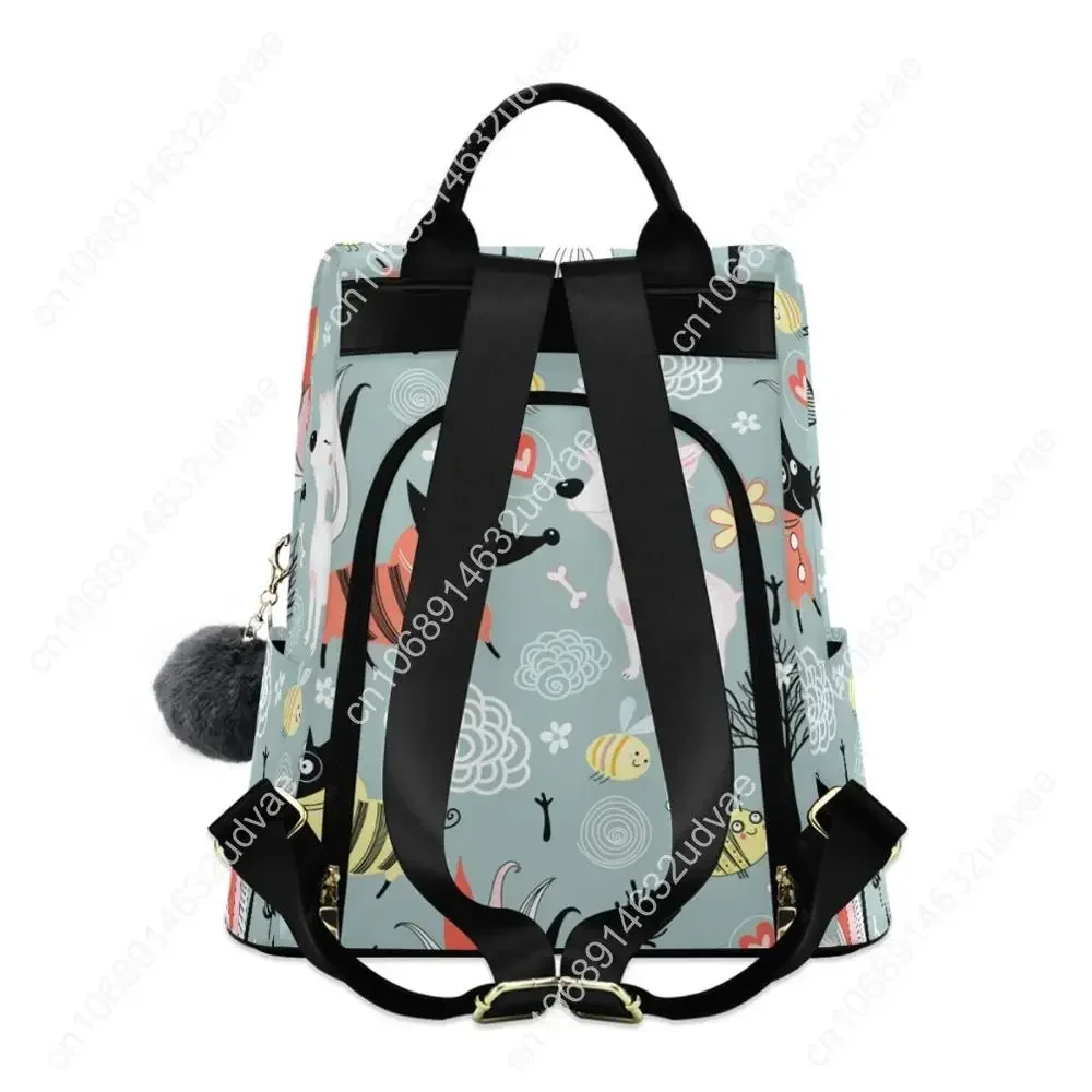 Cute Dog Print Backpack para mulheres, bolsa de ombro, bolsa de escola, adolescente, mochilas infantis, bolsa de viagem, moda, 2020