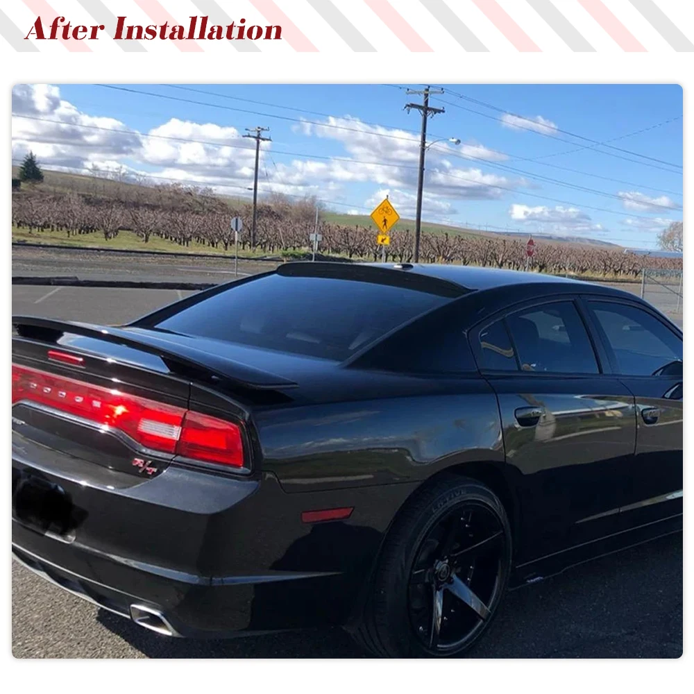 Car Rear Window Roof Spoiler Wing for Dodge Charger 2015-2021 Duckbill Style Roof Spoiler Wing Lip Splitter Glossy Black ABS