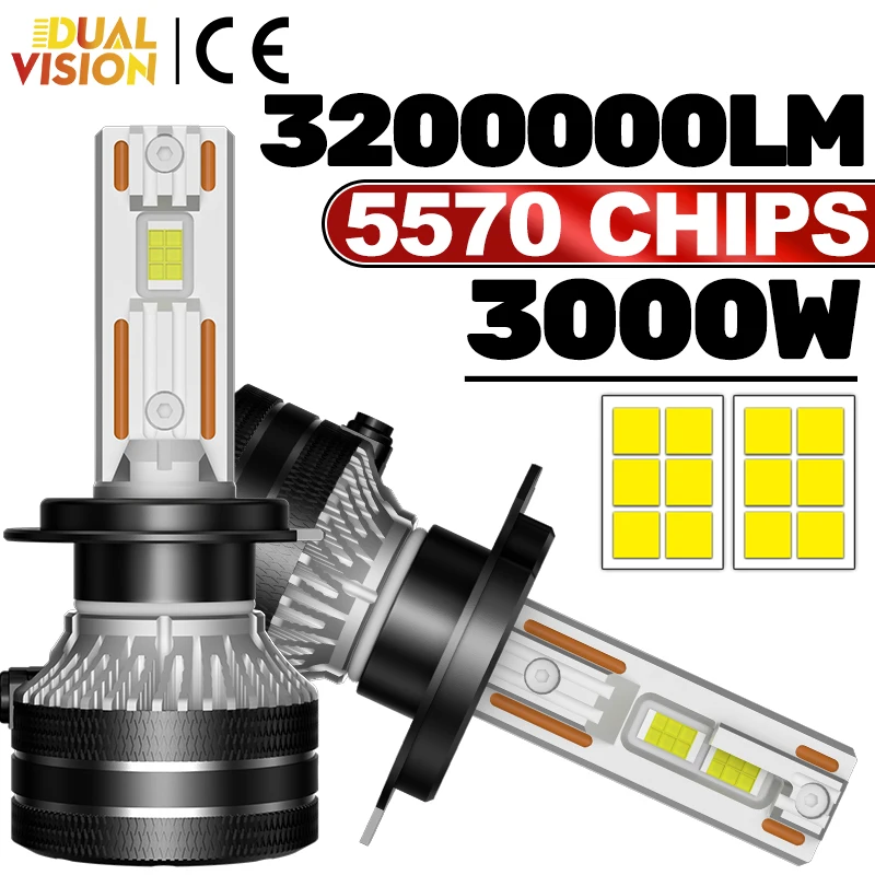 

H7 LED Car Headlights Canbus 3000W K5C 880 H27 H1 H4 H11 9012 HIR2 H8 H9 9005 9006 HB3 HB4 9007 H13 Fog Lights 4300K 6000K 8000K