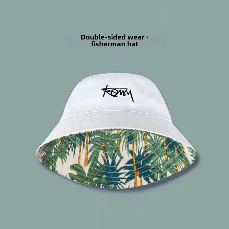 Double-sided large head circumference letter graffiti fisherman hat men\'s trendy sun hat sun protection sun hat personalized ...