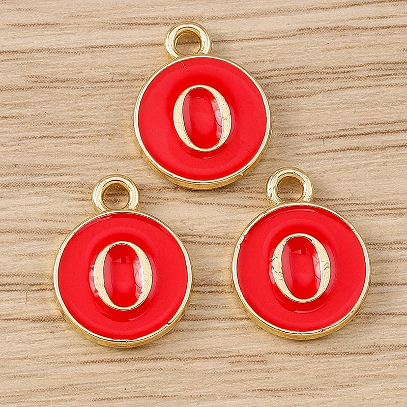 10 Stück 11x14mm Niedliche Emaille-Buchstabenanhänger A-Z für Schmuckherstellung, Ohrringe, Anhänger, Halsketten, DIY-Bastelbedarf – Detail 17