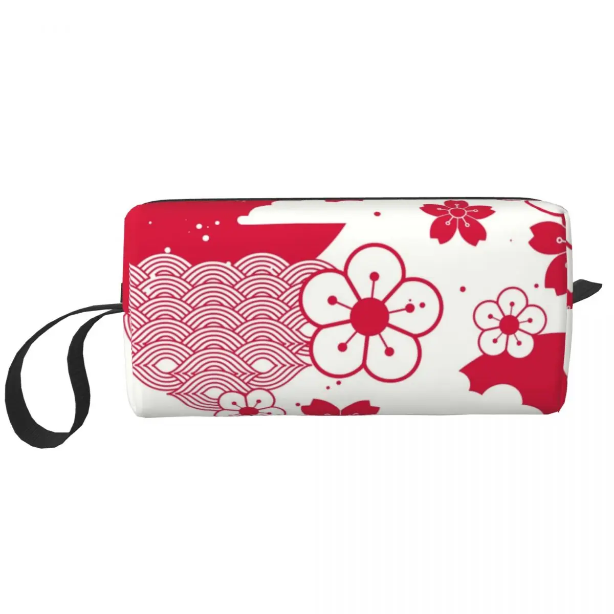 Beautiful Traditional Japanese Cherry Blossom Pattern Toiletry Bag for Sakura Makeup Cosmetic Lady Beauty Storage Dopp Kit Box