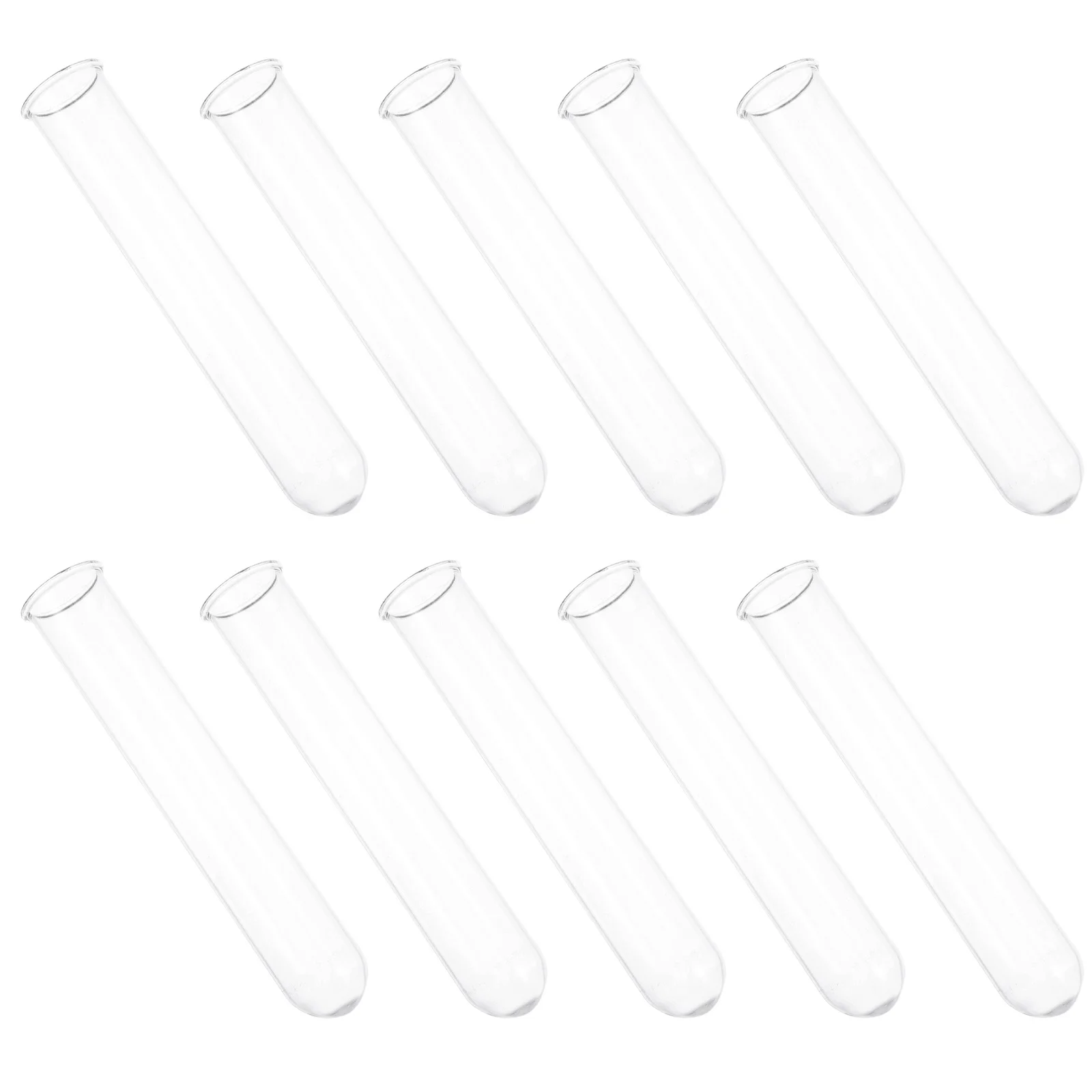 

10 Pcs Transparent Tube Clear Laboratory Test Tubes Glass Glassware Large Scientific Experiments