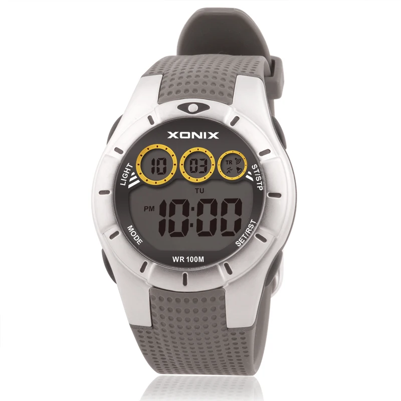 XONIX جديد كلاسيكي الرجال الساعات الرياضية السباحة مقاوم للماء 100 متر الرقمية النساء موضة عادية إلكترونيات ساعات المعصم Relojes GL #6