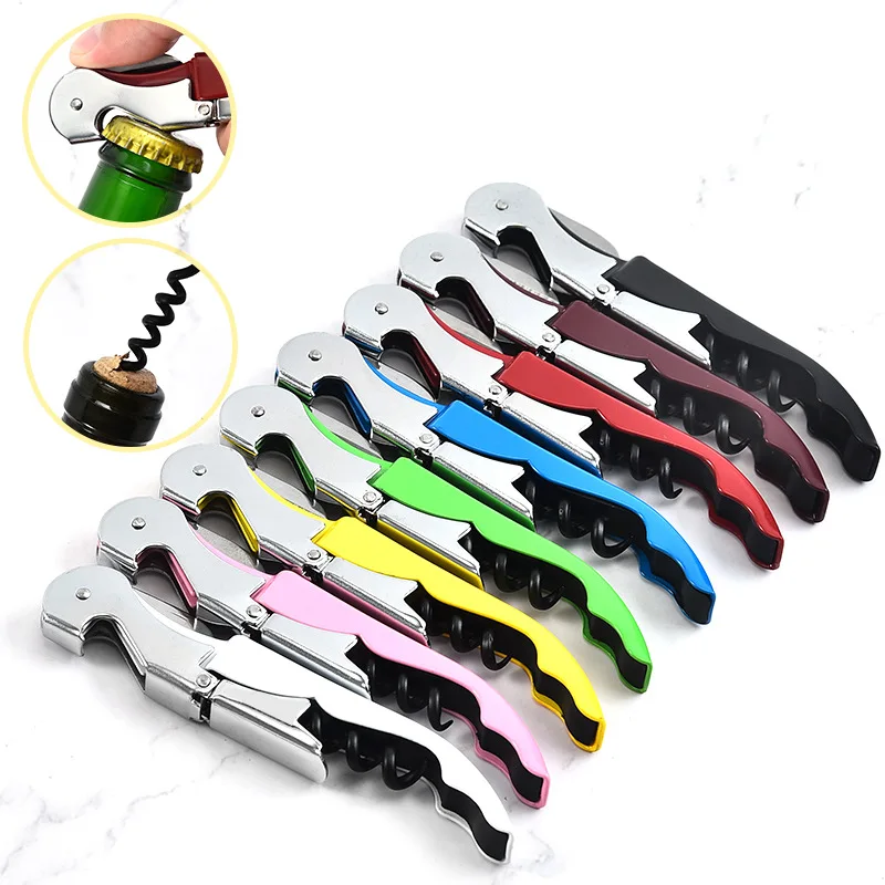 

Color Resin Handle Corkscrew Professional Wine Opener Portable Screw Corkscrew Multifunction Beer Cap Bottle Opener Bar Tool