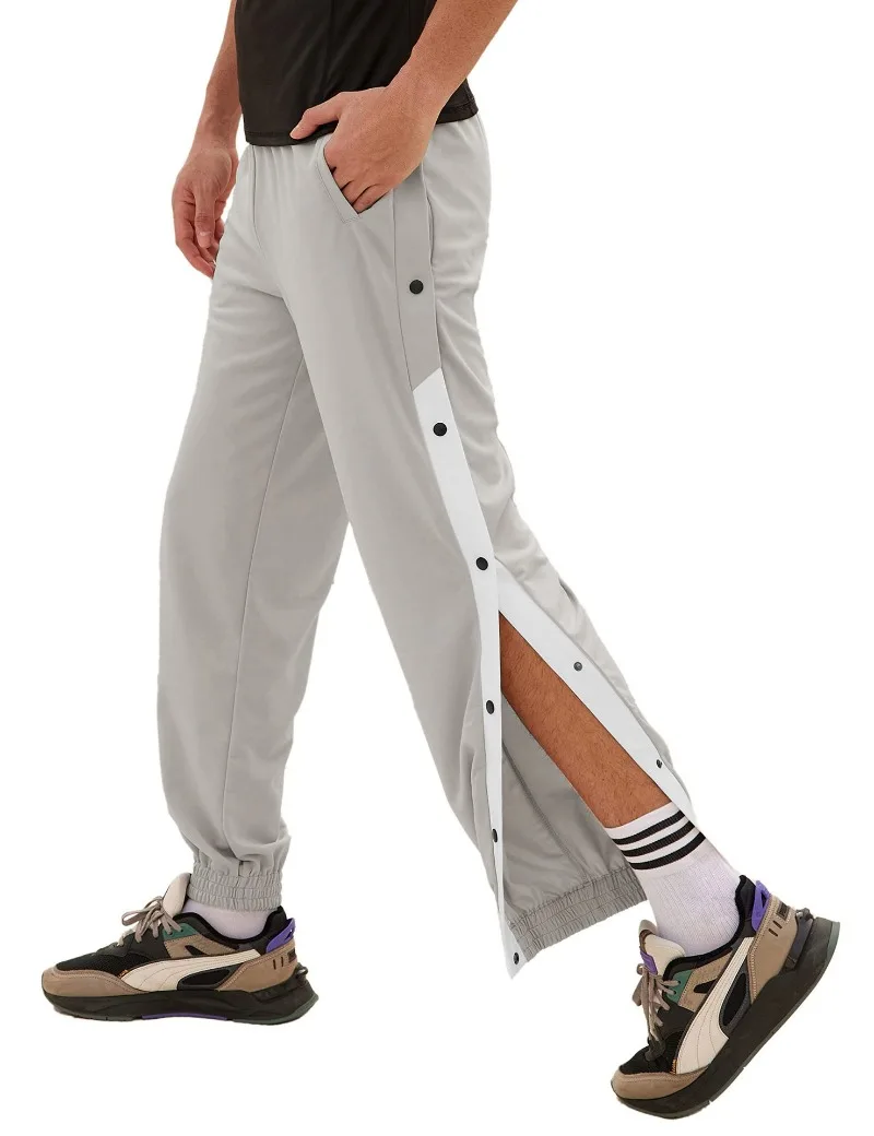 

Men's Breasted Pants, Men's Loose Ankle Sports Pants, Men's Full Open Button Casual Long Pants, Basketball Training Button Pants