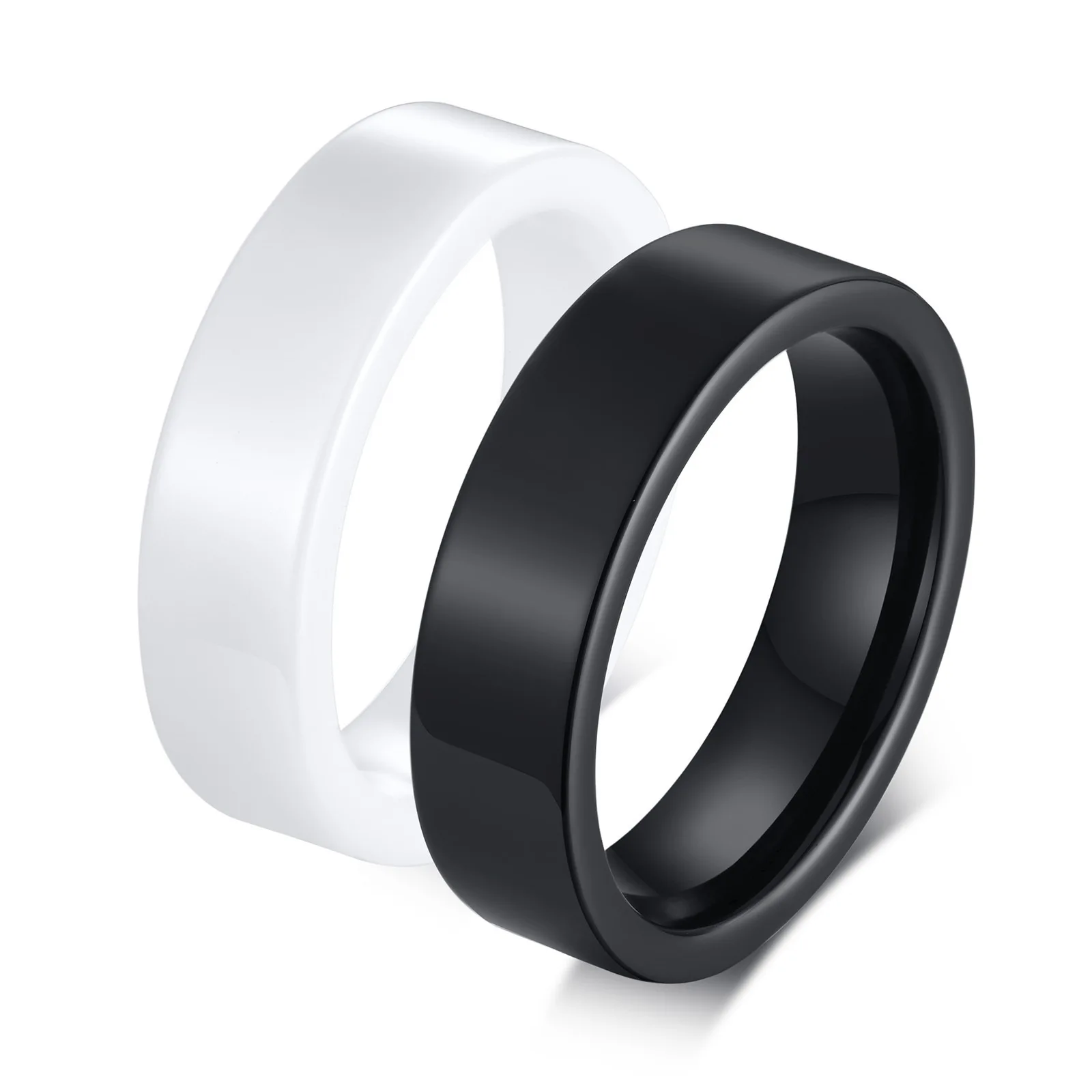 6mm Pierścionki ceramiczne dla kobiet Gładkie różowe czarne białe pierścionki Elegancka biżuteria zaręczynowa Najwyższa jakość Prezent Rozmiar 7 8 9 10 Pierścionek Mężczyźni