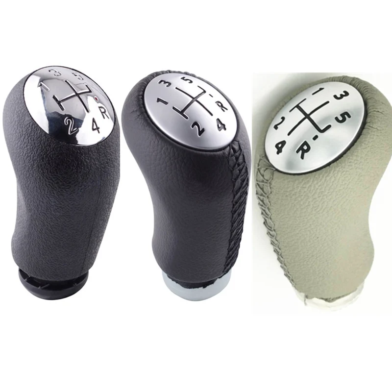 MT 5 Speed Leather/ABS Gear Shift Knob for Renault Megane II MK2 MK3 Scenic 2 Clio 3 III  GearShifter Pen HeadBall Accessories