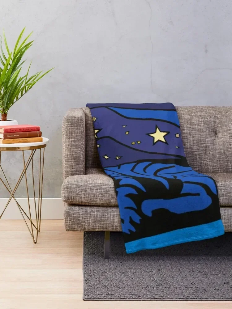 The Starry Night famous painting for space lovers who also love cats T-shirt, blanket, art design Throw Blanket