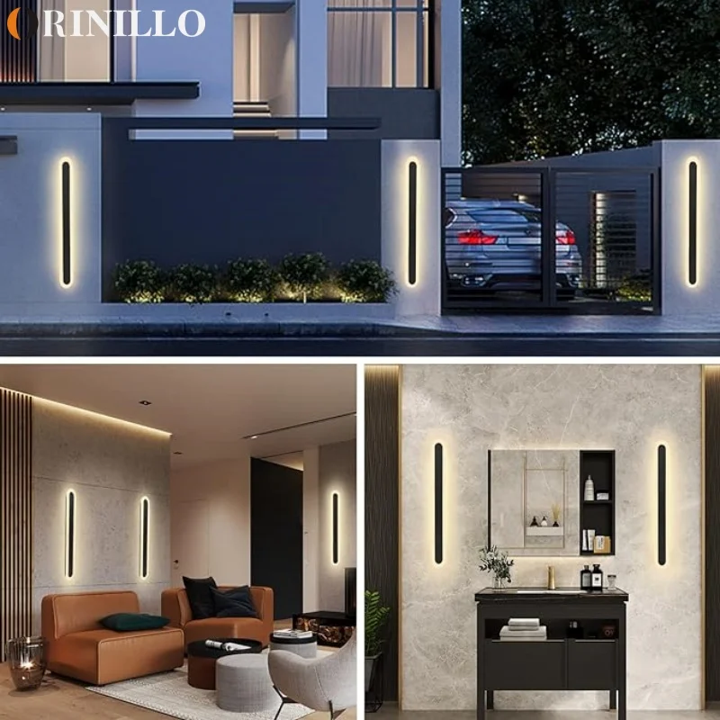 Imagem -06 - Impermeável Led Longo Lâmpada de Parede Iluminação Exterior Ip65 Jardim Villa Varanda Luz Decorativa 110v 220v