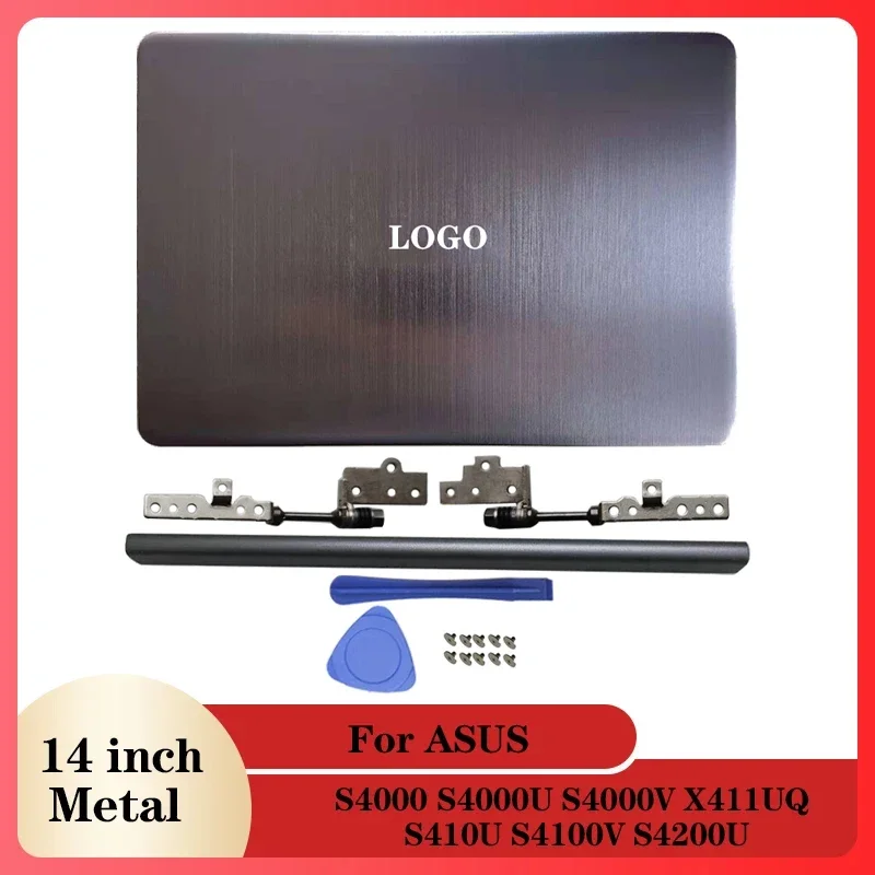 capa traseira lcd para laptop dobradicas dobradicas capa de metal para asus s4000 s4000u s4000v x411uq s410u s4100v s4200u 01