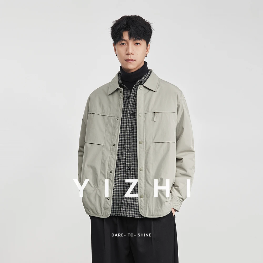 أزياء الرجال الرجعية التلبيب سترة قطن 2025 الخريف والشتاء جديد بلون الأعمال عارضة سترة قطن