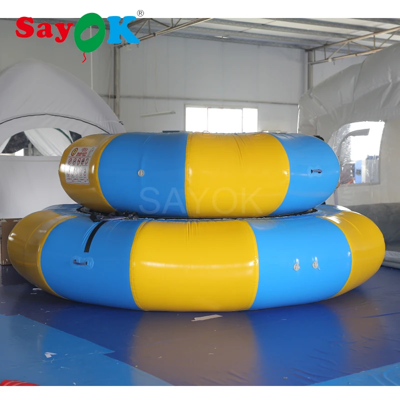 Sayok Pvc Gigantische Opblaasbare Water Uitsmijter Trampoline Draagbare Opblaasbare Water Uitsmijter Zwemplatform Voor Meren Zwembad Buitensport