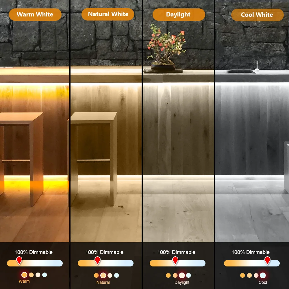 Dimmable COB LED Strip with CCT LED Remote Control Full Set 576LEDs High Density Flexible COB Strip Lights for Room Decor