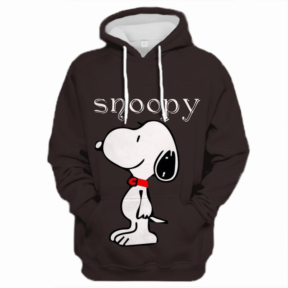 Yellow Snoopy Women Hoodie Tops Spring Autumn New Fashion Men Pullover Cartoon Anime Couple Oversized Sweatshirt Clothes