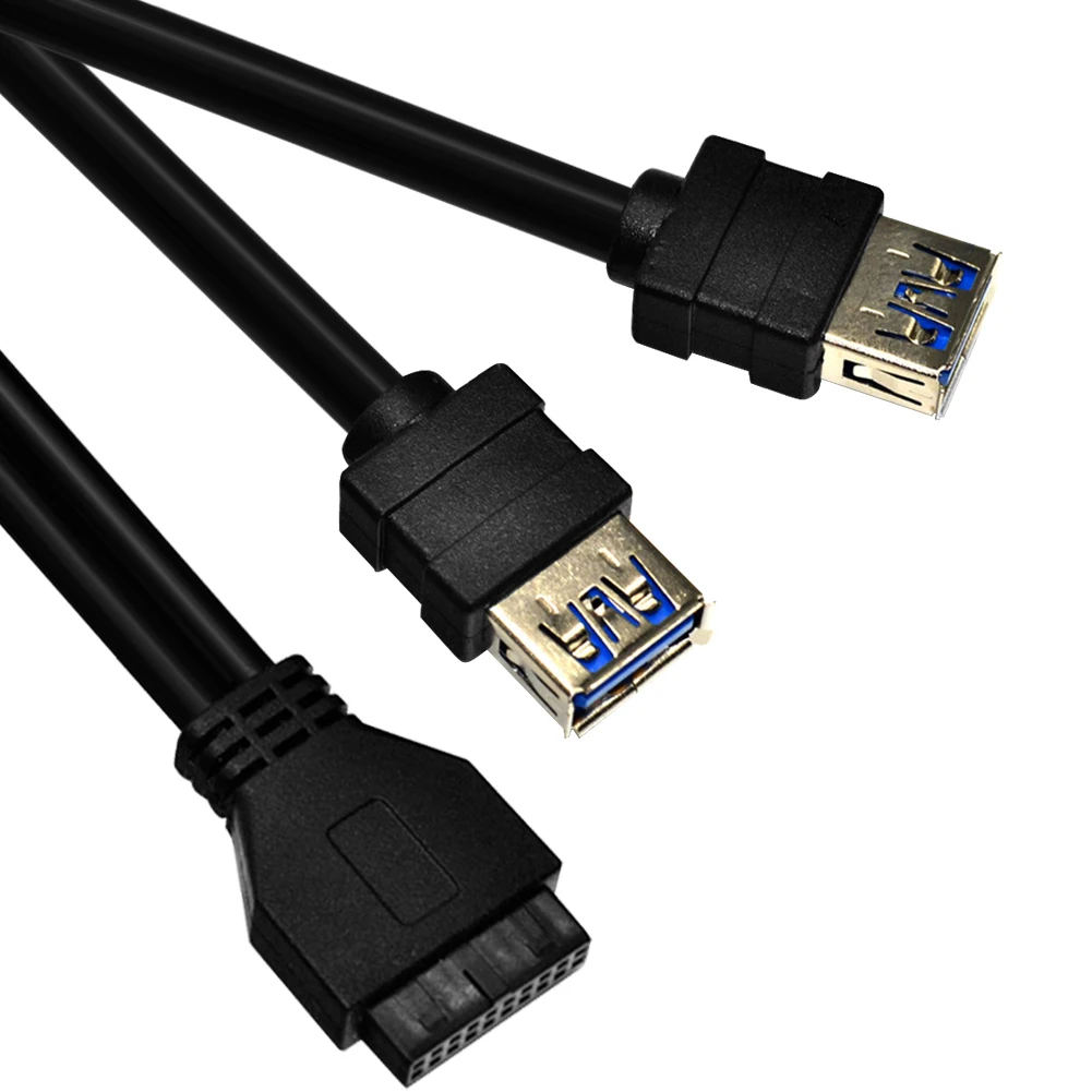 USB 3.0 Front Panel Cable with Fixed Foot USB 3.0 Hub Motherboard Adapter Cable for PC Computer