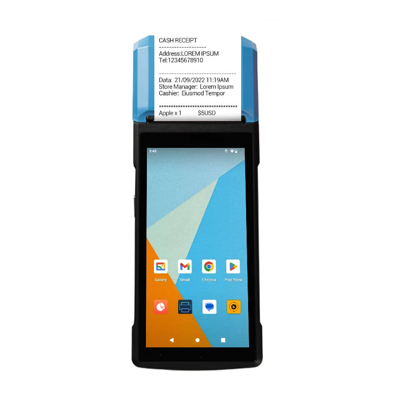 Smart Pos Software NFC Policies in Tax Control Handheld Android Mobile Pos Terminal System With 58 Mm Thermal Receipt Printer